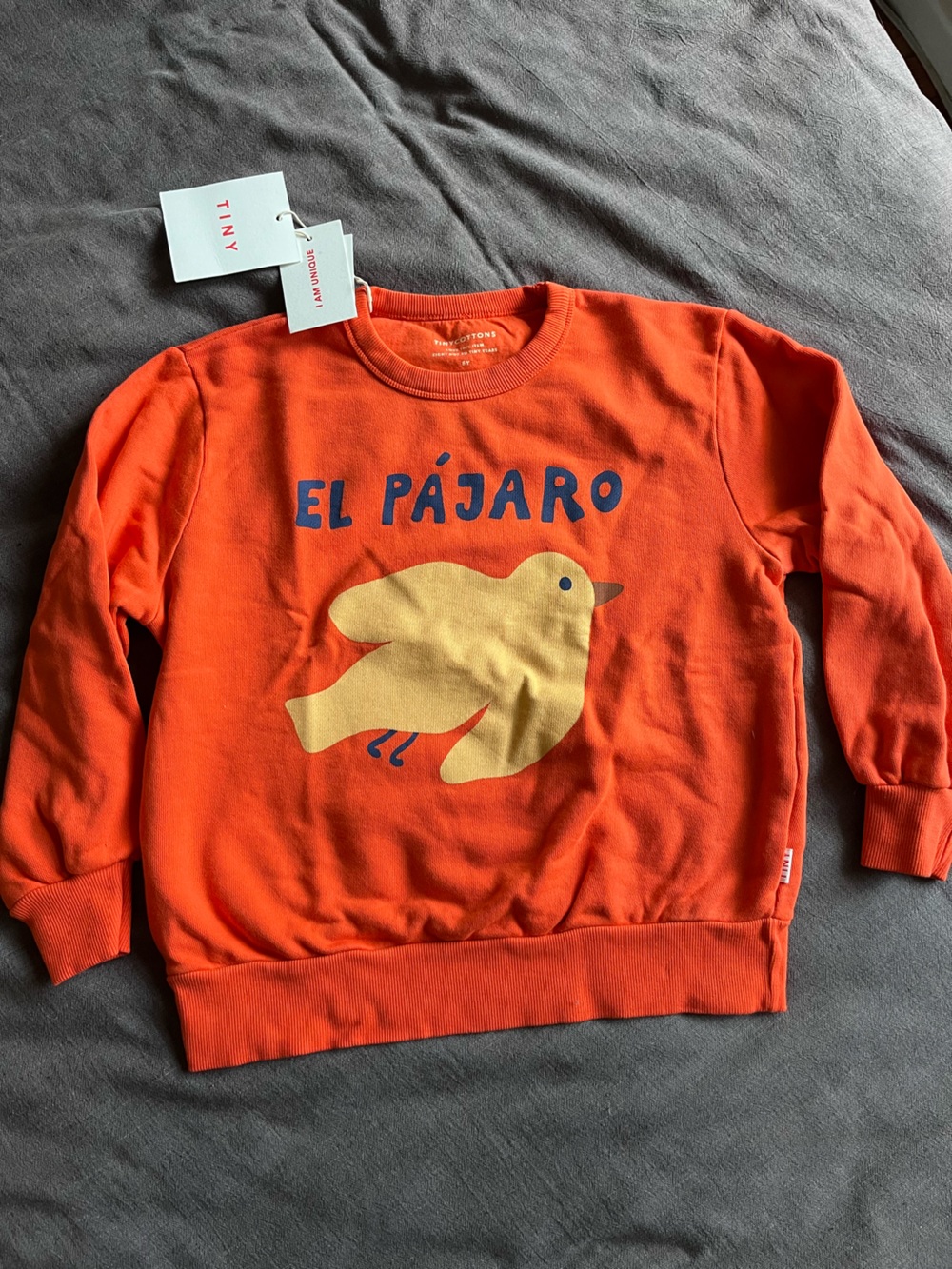 Tiny Cotton Kids Sweatshirt - Orange - 8Y - NWT